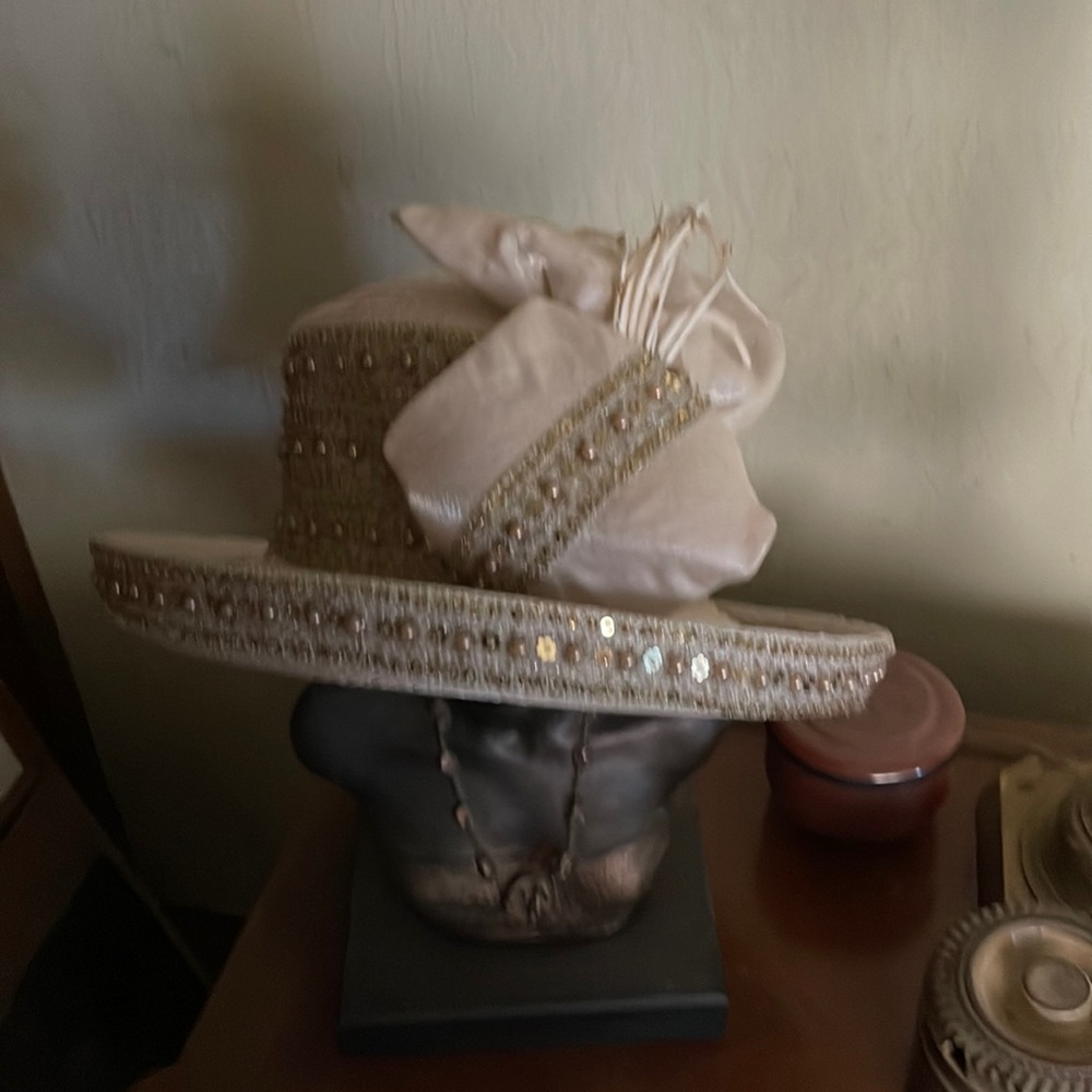 Sequin and beaded hat